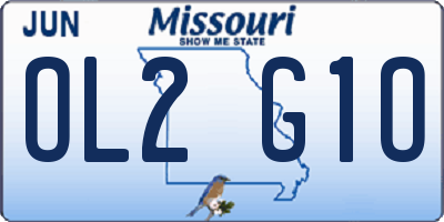 MO license plate OL2G1O