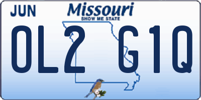 MO license plate OL2G1Q