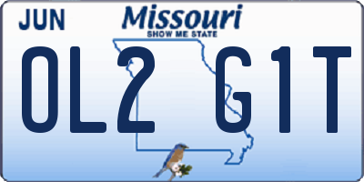 MO license plate OL2G1T