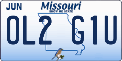 MO license plate OL2G1U