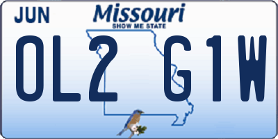 MO license plate OL2G1W