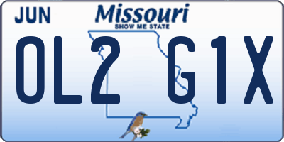 MO license plate OL2G1X