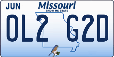 MO license plate OL2G2D