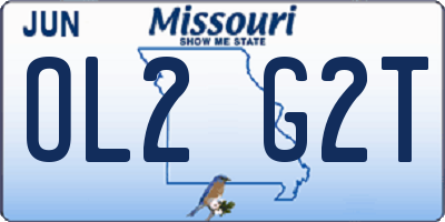 MO license plate OL2G2T