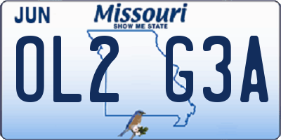 MO license plate OL2G3A
