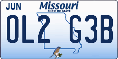 MO license plate OL2G3B
