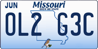 MO license plate OL2G3C