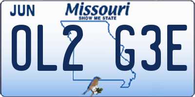 MO license plate OL2G3E