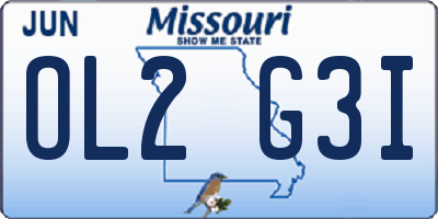 MO license plate OL2G3I