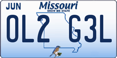 MO license plate OL2G3L