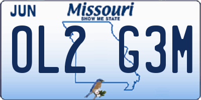 MO license plate OL2G3M