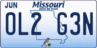 MO license plate OL2G3N