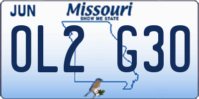 MO license plate OL2G3O