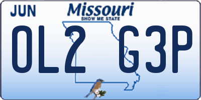 MO license plate OL2G3P