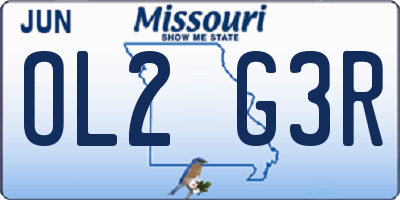 MO license plate OL2G3R