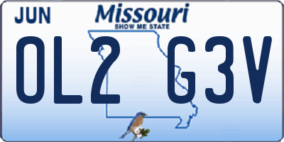 MO license plate OL2G3V