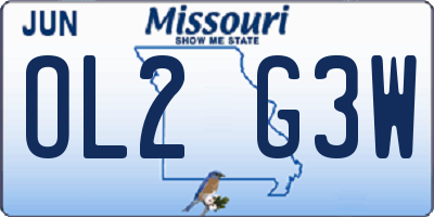 MO license plate OL2G3W
