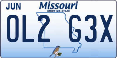 MO license plate OL2G3X