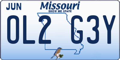 MO license plate OL2G3Y