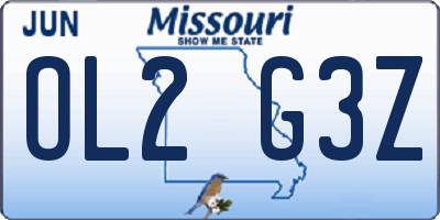 MO license plate OL2G3Z
