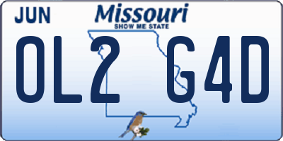 MO license plate OL2G4D