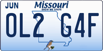 MO license plate OL2G4F