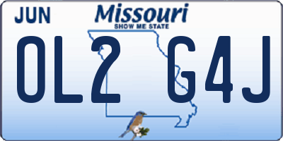 MO license plate OL2G4J