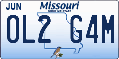 MO license plate OL2G4M