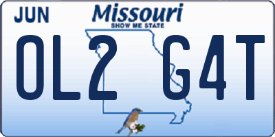 MO license plate OL2G4T
