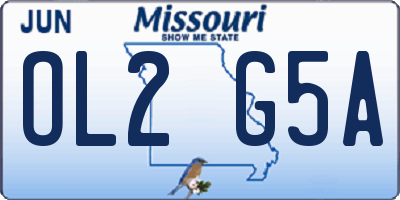 MO license plate OL2G5A