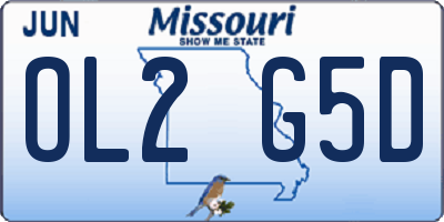 MO license plate OL2G5D
