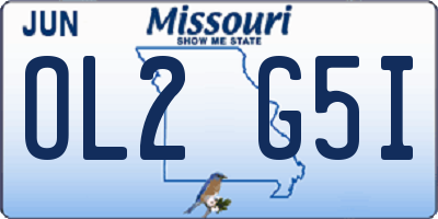 MO license plate OL2G5I