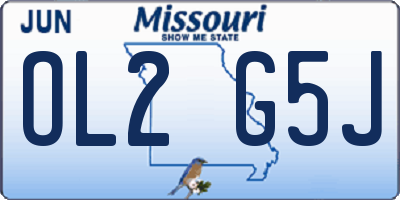 MO license plate OL2G5J
