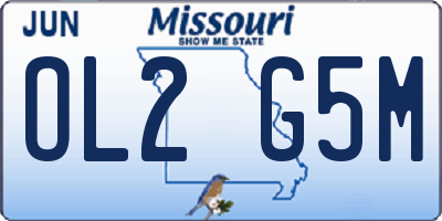 MO license plate OL2G5M