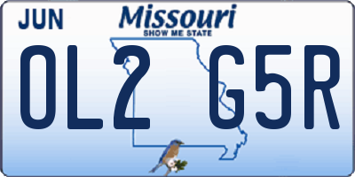 MO license plate OL2G5R
