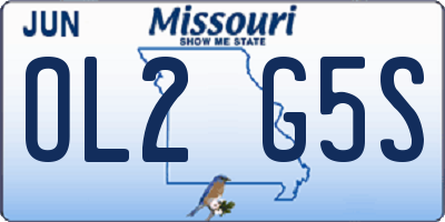 MO license plate OL2G5S