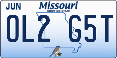 MO license plate OL2G5T