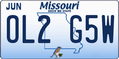 MO license plate OL2G5W