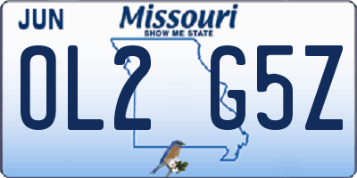 MO license plate OL2G5Z