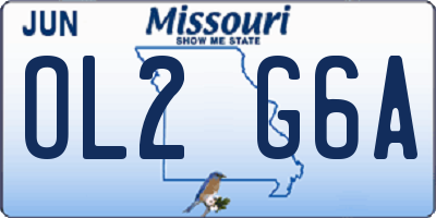 MO license plate OL2G6A