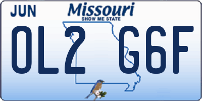 MO license plate OL2G6F