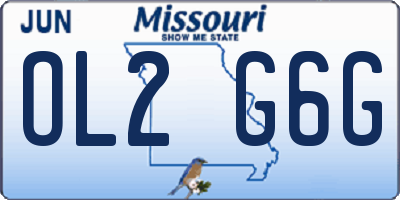 MO license plate OL2G6G