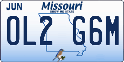 MO license plate OL2G6M