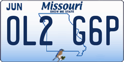 MO license plate OL2G6P