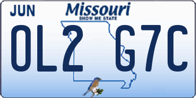 MO license plate OL2G7C