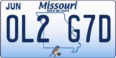 MO license plate OL2G7D