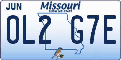 MO license plate OL2G7E