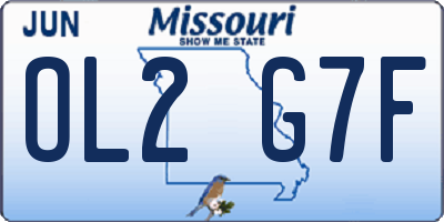 MO license plate OL2G7F