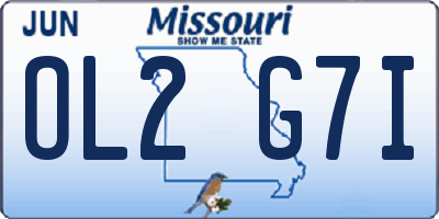 MO license plate OL2G7I