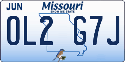 MO license plate OL2G7J